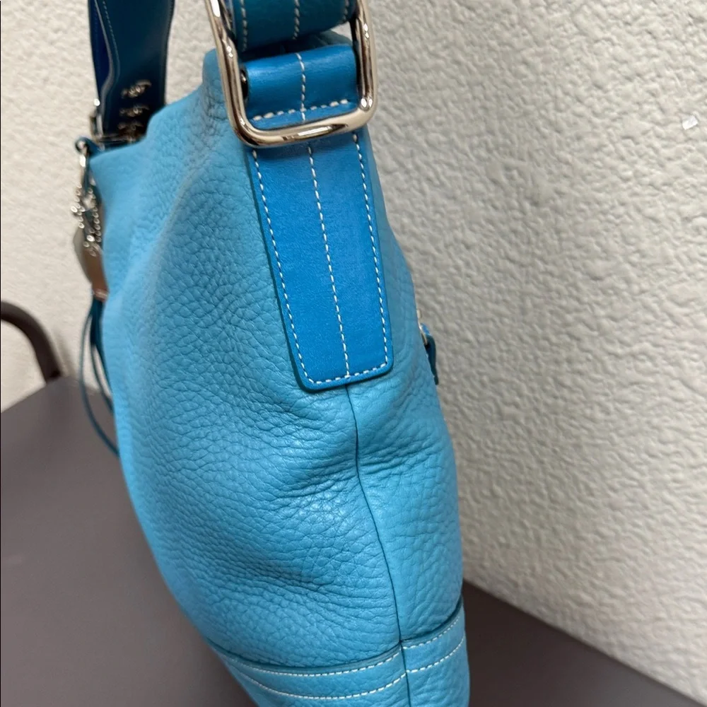 Rare Vintage Teal Blue Coach SoHo Leather Duffle